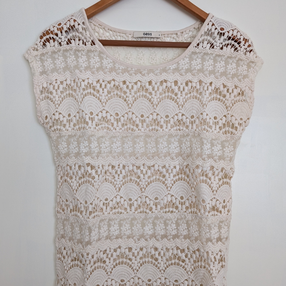 Oasis Cream Lace Women's Top
